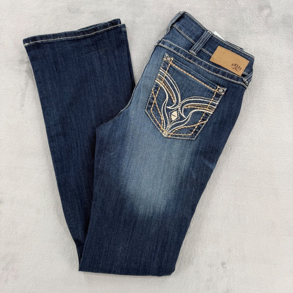 Ariat Ruby Real Straight Leg Jeans Dark Wash Denim Womens 30L Western Stretch